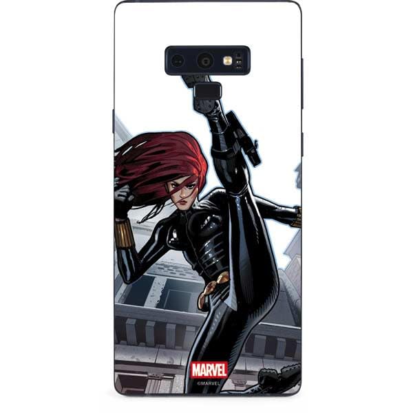 Skinit Decal Phone Skin Compatible with Galaxy Note 9 - Officially Licensed Marvel Black Widow High Kick Design