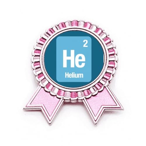 Broche hélium Checal Element Science rose médaille vainqueur métal M accessoire scientifique