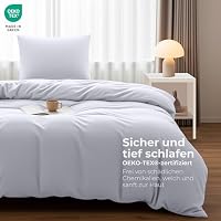 Utopia Bedding Bettwäsche 135x200 cm + 1 Kissenbezug 80x80 cm, Weiß – Ansicht 2