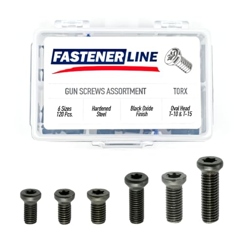 FastenerLine Small Weaver-Oval Head Torx Gun Screws Assortment, 120 Pieces