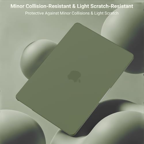 Image of MOSISO Compatible with MacBook Air 13 inch Case M5 2026 M4 2025 M3 M2 2024-2022 A3449 A3240 A3113 A2681, Hard Shell&Keyboard Cover&Screen Film&Type C for MacBook Air 13.6 inch Case, Army Green