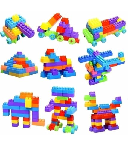 Image of ENVOLO MART Plastic Building Blocks for Kids Building Blocks Toy for Kids Puzzle Games for Kid,Toys for Children Educational & Learning Toy for Kid,Girls & Boys 60 Pieces