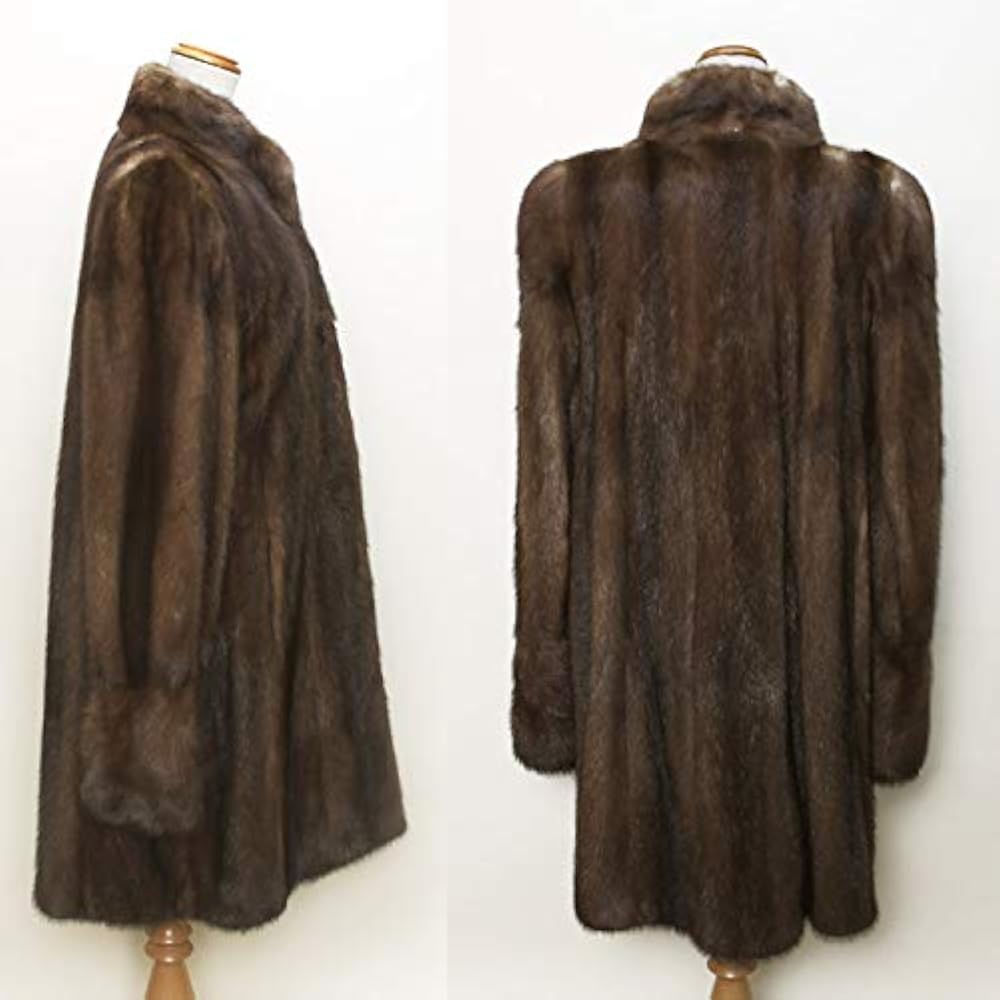 Amazon | [毛皮専門店エルベート] 高級 ミンク ファー コート ブラウン