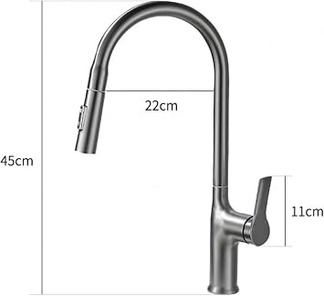 Kitchen Faucet with Pull Down Sprayer,2 Spouts Pull Out Kitchen Sink Faucet,360 Degree Swivel Spout Water Faucet in Brass,Single Handle One Hole Kitchen Faucet-Chrome