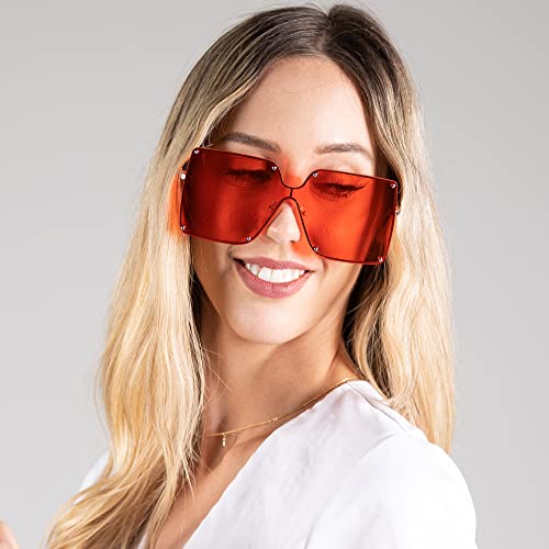 LEMON GRASS Rimless 72mm Oversized Flattop Sunglasses4