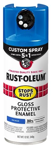 Rust-Oleum 376896 Stops Rust Custom Spray 5-in-1 Spray Paint, 12 oz, Gloss Sail Blue, (Pack of 1)