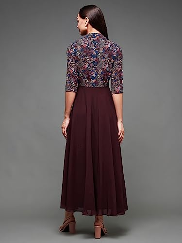 Image of Miss Chase Women's Round Neck Cap Sleeves Lace Knee -Long Skater Dress