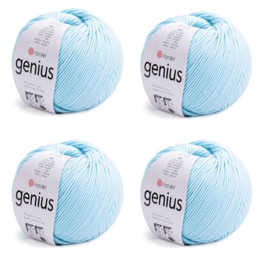 Image of YarnArt Genius Soft Cotton Blend Yarn, 4 Pack (1.76 oz / 174 Yds)