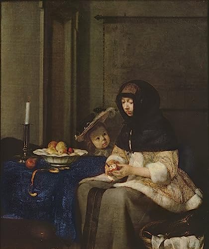 Affiches et gravures Gerard Ter Borch femme épluchant fruits | Toile peinture moderne 60x90