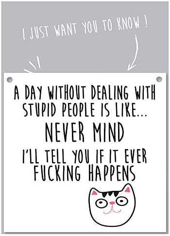 Dorothy Spring A Day Without Dealing With Stupid People Is Like Never Mind Sarcastic Small Gift For Friend, Office, Metal Sign & Plaque Size 4x4 inch