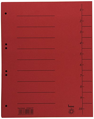 Intercalaires Bene 97300 A4 rouge pour éviter le désordre