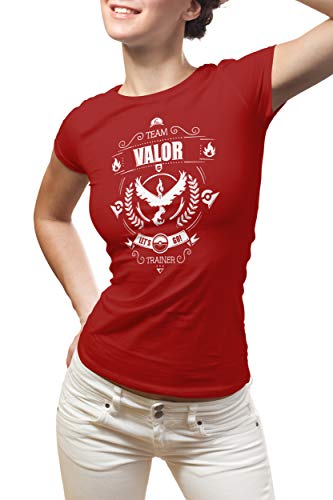 Camiseta Team Valor Pokémon Go de LeRage Shirts para mujer - Rojo - Small