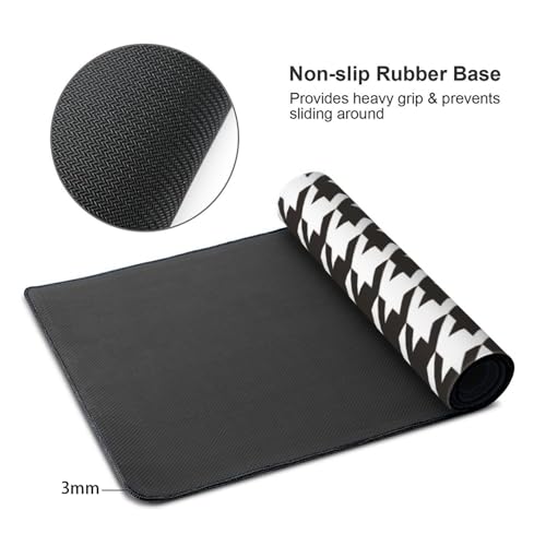 Tapis de souris de jeu imprimé pied-de-poule pour ordinateur portable