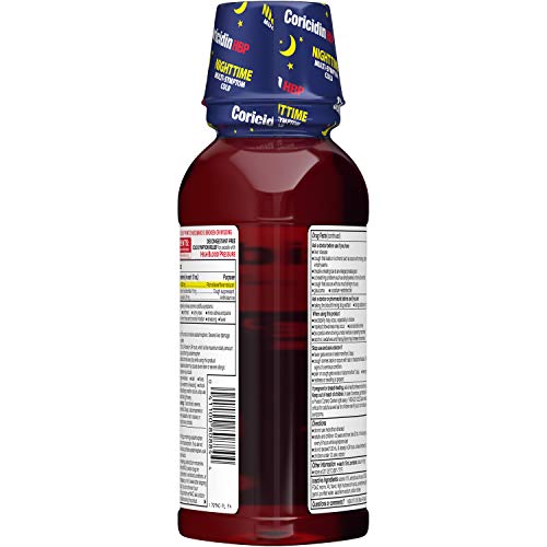 Coricidin Hbp Nighttime Multi-Symptom Cold Liquid Cherry, 12 Fl Oz (Pack Of 3) #TOP3