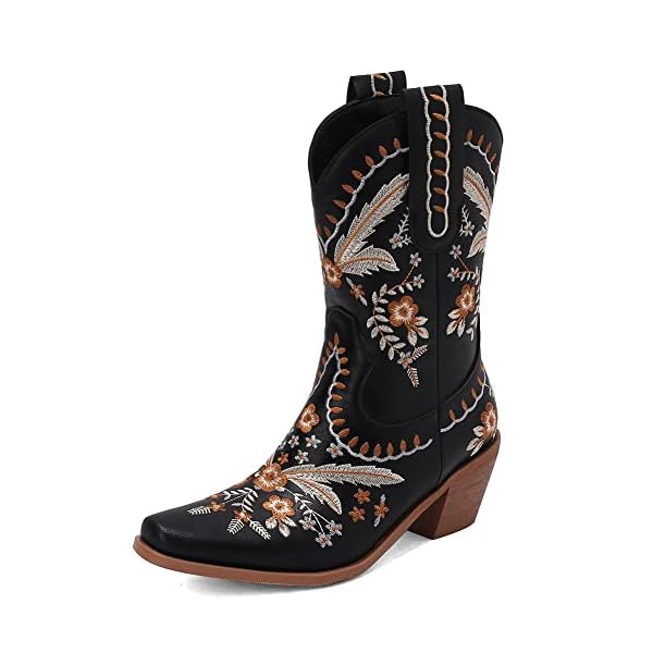 Makmeoyw Bloemen Cowboy Laarzen Woman Embroidered CowgirL Laarzen voor dames