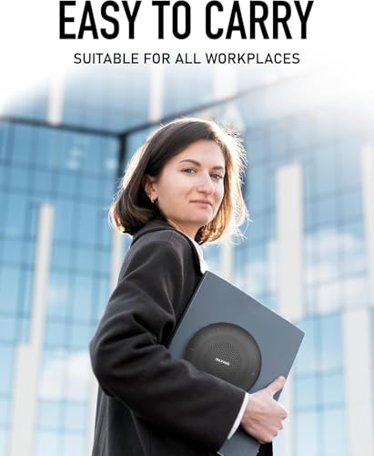 Image of Enther&MAXHUB BM11 conference speakerphone with 360triple mic array, 10 ft voice pickup, noise reduction, USB C, Bluetooth speaker compatibility with leading platforms, ideal for meeting, home office