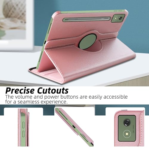 Image of TGK 360 Degree Rotating Flip Cover Case for Moto Pad 60 Pro 12.7 inch 2025 Release Tablet (Rose Gold)