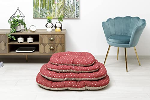 Baroni Home Hundekissen für große, mittelgroße Hunde oder Katzen, Hundebett gepolstert Hundematte, 62x100x9 cm - Doubleface, rot und weiße Herzen, XL