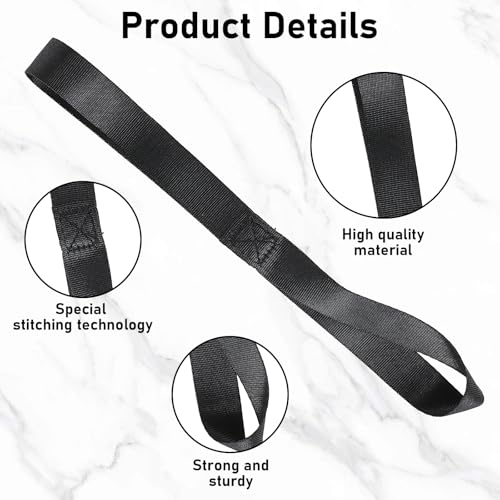 8 peças de tiras de amarração de laço macio preto 30 x 2 cm 2,041 kg resistência à ruptura tiras de