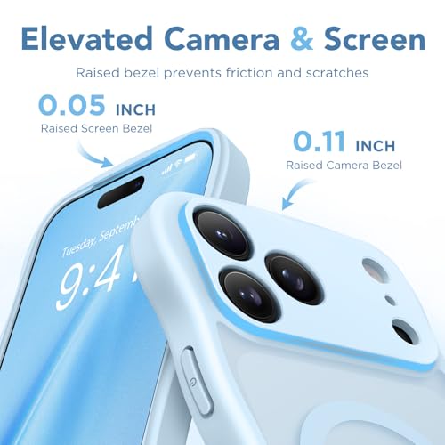 Coque iPhone 17 Pro compatible MagSafe avec protection caméra complète bleu clair - 7