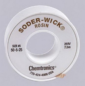 Chemtronics 50-5-25 Soder-Wick Rosin Desoldering Braid 0.145in/3.7mm 25ft by Chemtronics
