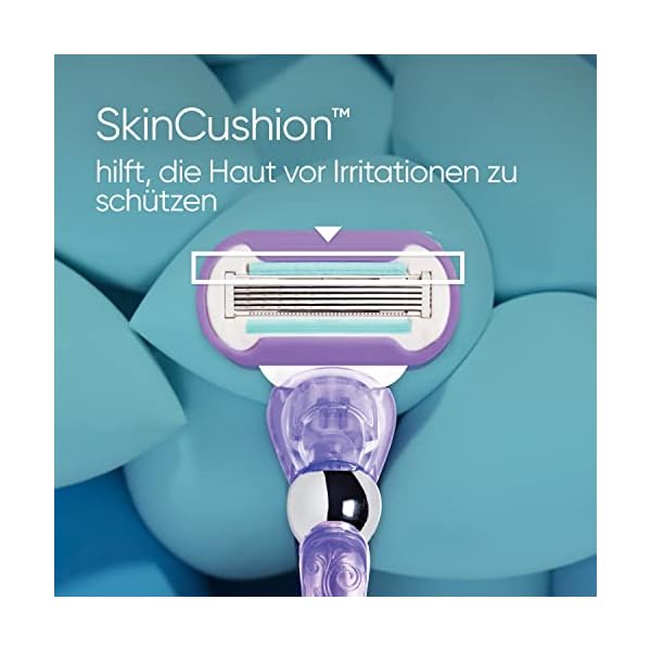 Gillette Venus Deluxe Smooth Swirl Rasierer Damen mit Feuchtigkeitsstreifen für Hautschutz, Damenrasierer + 3 Rasierklingen – Bild 4