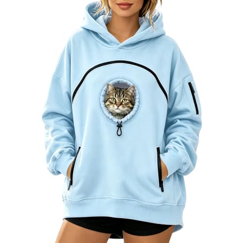 SdGgsgv Cat Pouch Hoodie Unisex Oversized Cute Fleece Zipper Dog Hoodie - image 1