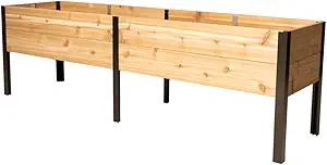 Gardener's Supply Company Elevated Cedar Raised Garden Bed | 2' x 8' Heavy Duty Standing Planter Box with Aluminum Corners for Outdoor Plants Vegetables Flowers | Perfect for Patio & Backyard