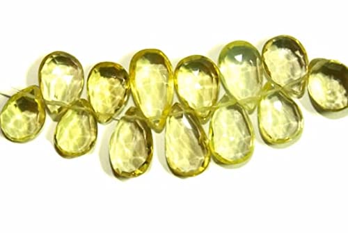 Quartz citron facetté en briolettes AA de 8mm pour éclats lumineux