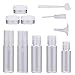 Produktbild Reiseflaschen Set, COOFIT 5 Stück Reiseset Flugzeug Silikon Reise Flaschen Set, Farbige Fläschchen Kosmetikbehälter Flaschen Shampoo Creme (Transparent)