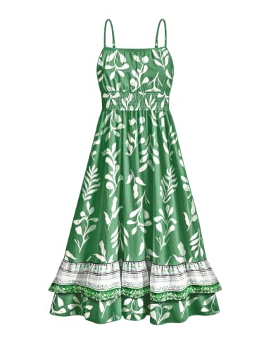 YESNO Summer Maxi Sundresses for Women Floral Long Dresses Spaghetti Straps Smocked Boho Beach Dress with Pockets M EGS CR523