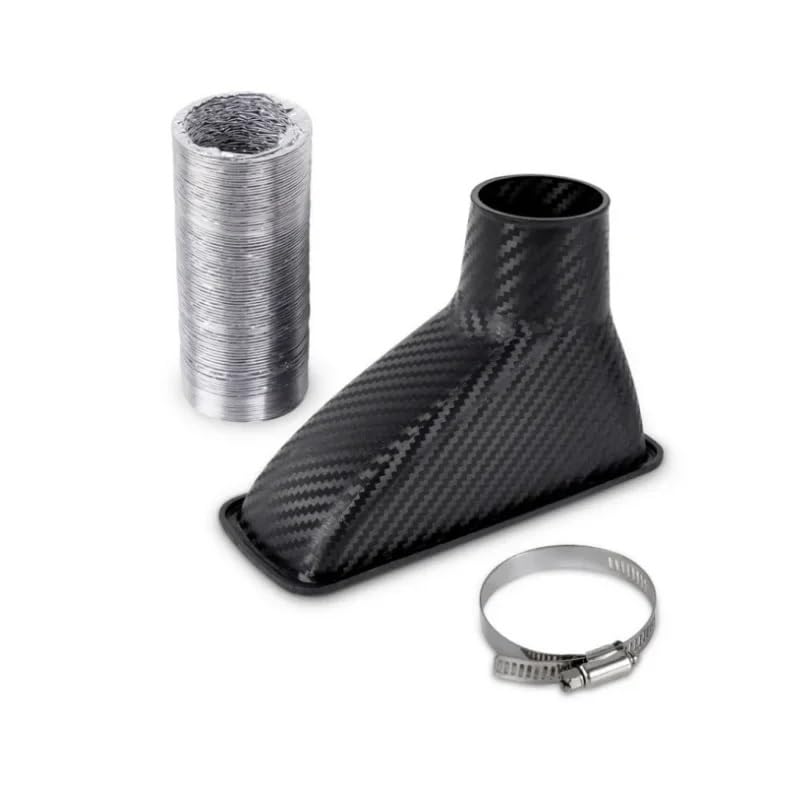 Manguera de admisión de aire Kit Tubo Entrada Turbo Aire Admisión Parachoques Delantero Coche Universal, Embudo Turbina ABS Con Apariencia Fibra Carbono 1 Ud