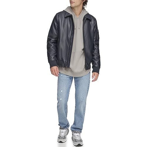 Image of Tommy Hilfiger Adaptive Men's Tommy Hilfiger Men's Smooth Lamb Touch Faux Leather Unfilled Bomber
