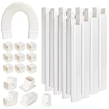 GUEQUITLEX 3' W 16.1 Ft Line Set Cover Kit for Mini Split Air Conditioner Decorative PVC Line Cover Kit for Central Air Conditioner Mini Split AC Cover for Outside Heat Pumps Tubing Cover