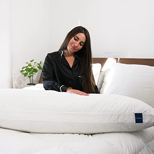 Image of ACCURATEX Full Body Pillow for Adults - Hybrid Shredded Memory Foam Firm Body Pillow with Soft Fluffy Down Alternative Cotton Cover - Adjustable Loft Long Pillows for Sleeping
