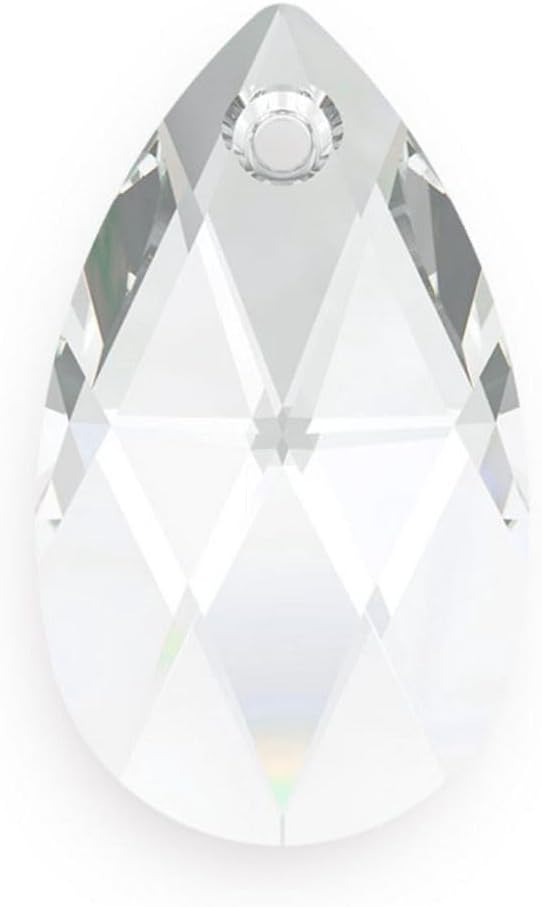 20pcs Czech Faceted Crystal Glass Pear Chandelier Pendant Drop Loose Beads Suncatcher 22mm Large April Clear Birthstone for DIY Jewelry Craft Making CCE-1