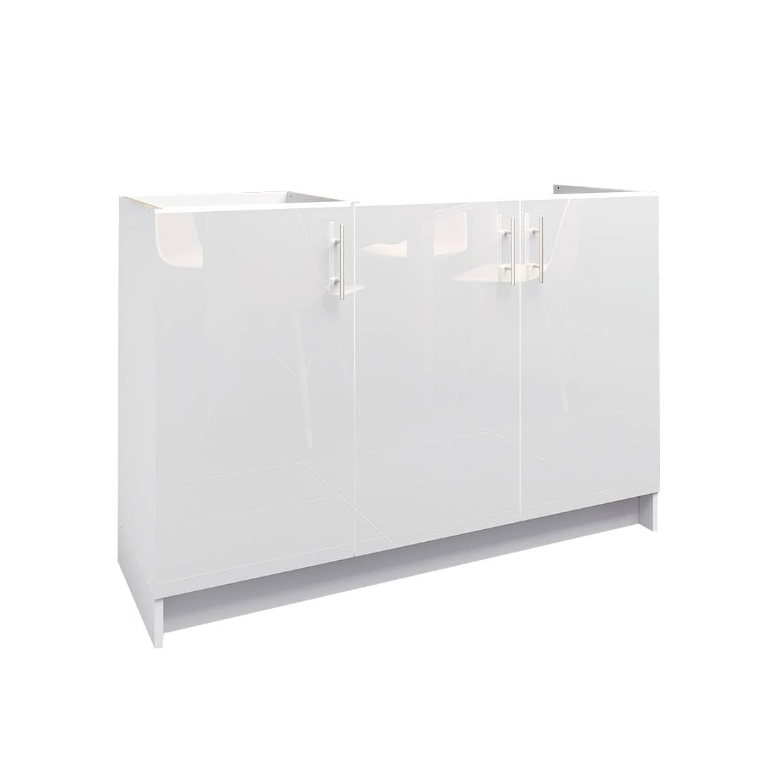 JD Greta Fixed Height 1200mm Kitchen Sink Base Cabinet Floor Unit (Without Worktop) – White Gloss