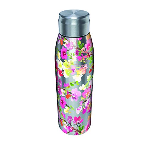 Tervis Yao Cheng - Sakura Floral Triple Walled Insulated Tumbler Cup Keeps Drinks Cold & Hot, 17oz Water Bottle, Stainless Steel