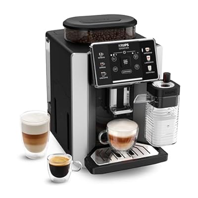 Krups Sensation Milk Cafetera Automática 6 Bebidas a Base de Café y Café con Leche Tecnología Milk Maestro Jarra de leche integrada Fácil de Usar Plateado EA912E10
