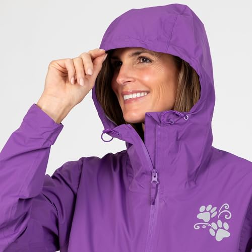 GreaterGood Reflective Paw Print Rain Jacket with Zippered Pockets and Hood2