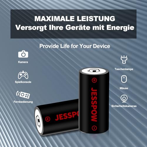 CR123A Batterie, 3,7V Akku Wiederaufladbare für Taschenlampen Kameras Mikrofon Warnsystem, cr 123a batterien – 4 Stück