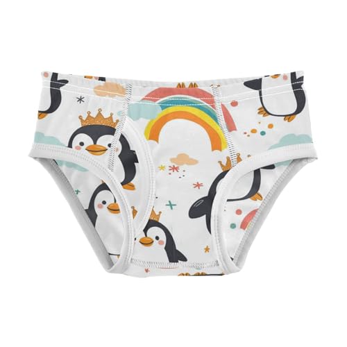 Wusikd Cute Penguins Boys' Underwear Cotton Crown Rainbows Boys Briefs Soft Toddler Underwear 2T