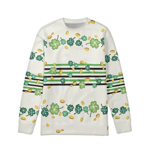 Hawapod St Patricks Day Sweatshirts Girls Boys Kids Teens Print Long Sleeve Crewneck Easter Sweatshirts2