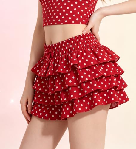 Image of Women Layered Gingham Shorts Cute Bloomers Plaid Shorts | Gingham Ruffle Shorts, Polka Dot Mini Bloomer Shorts, Micro Boyshorts, Tiered, Checkered, Lolita Outfits, Going Out