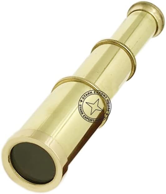 Brass Designer Telescope Marine Handheld Spyglass Telescope Binoculars 6 Inch Vintage Style With Wood Box Best for Gift (VYRE) image 5