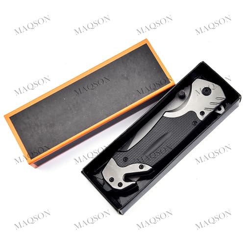 Taschenmesser für Outdoor & Survival Taschenmesser mit Glasbrecher, Gurtschneider Jagdmesser Messer Outdoo Camping MAQ2083B