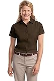 Port Authority - Ladies Short Sleeve Easy Care Shirt. - Coffee Bean/Light Stone - M