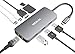 Produktbild MOKiN USB C Hub Typ C Adapter Premium Aluminium 9 in 1 mit RJ45 Ethernet, 4K HDMI, 3×USB 3.0, 100W PD Ladeanschluss, USB C Datenübertragung, SD/TF Kartenleser für MacBook Pro 2018, Huawei Mate 10/20