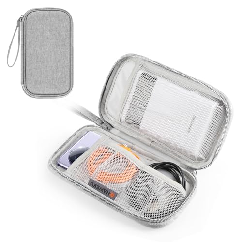Bolsa organizadora eletrônica para celulares, carregador portátil, cabos, mouse, fones de ouvido (cinza)