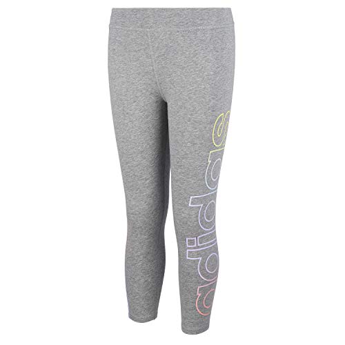 adidas Girls  Big Active Sports Athletic 7 8 Length Legging Tight, Grey Heather, Small